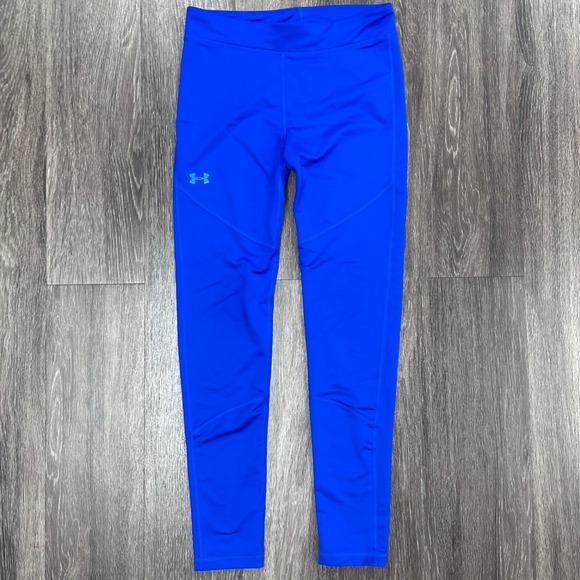 Under Armour ColdGear Fitted Leggings Athletic‎ Running Blue YLG Youth Large - Picture 1 of 10